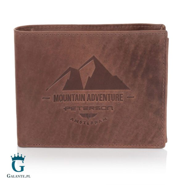 Portfel PETERSON Skóra Nubuk Góry Mountain Adventure N992