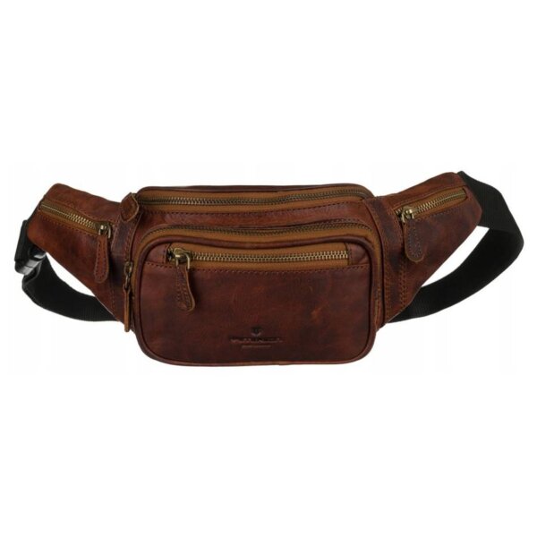 Brązowa nerka męska ze skóry naturalnej PETERSON 2506