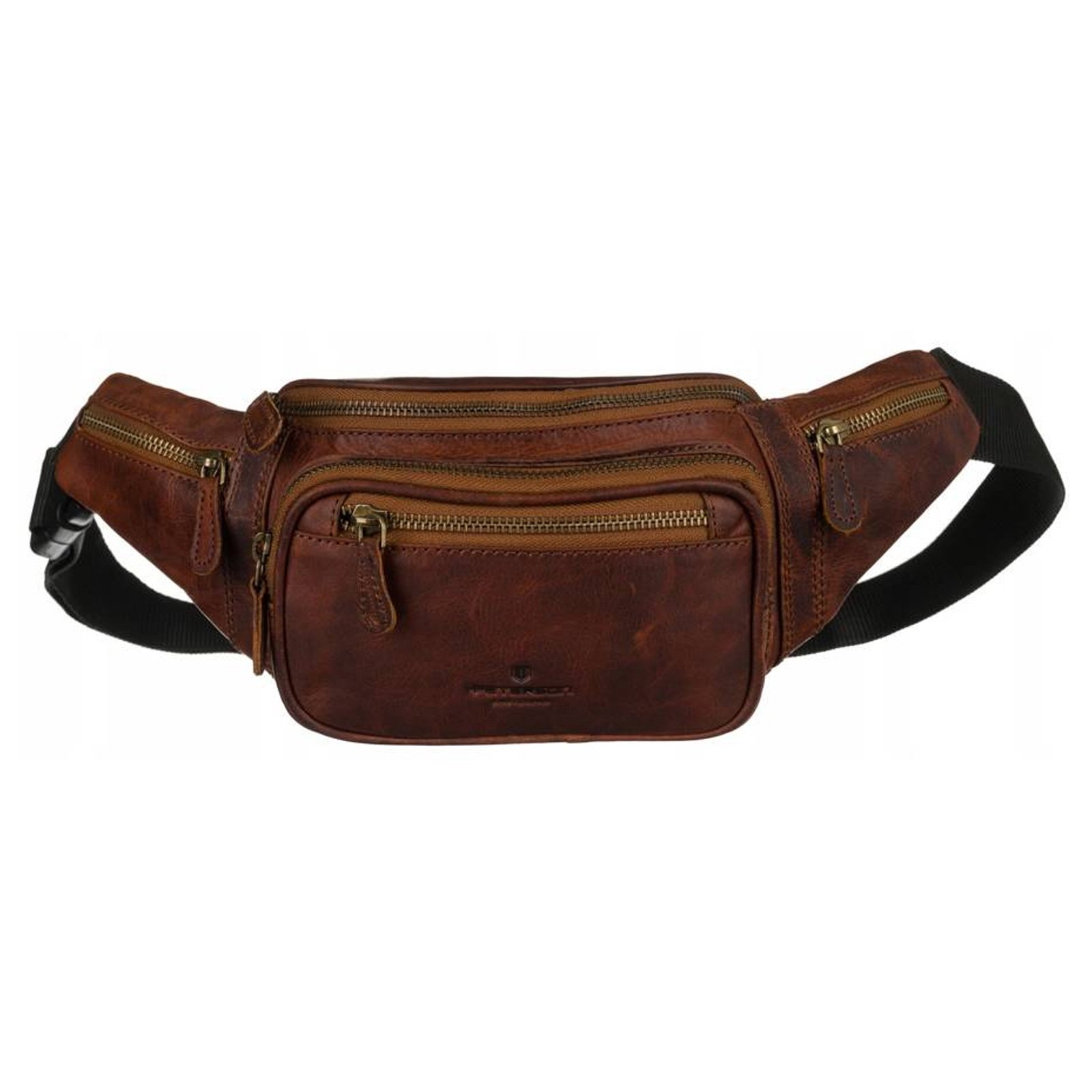 Brązowa nerka męska ze skóry naturalnej PETERSON 2506