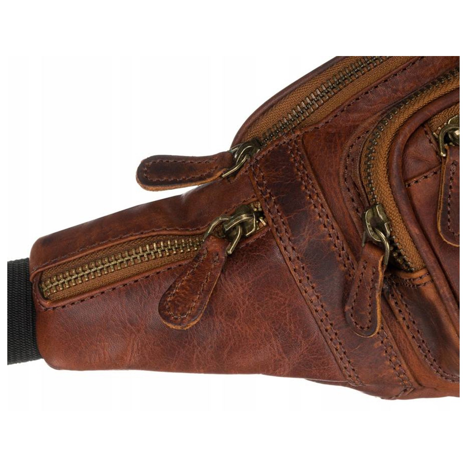 Brązowa nerka męska ze skóry naturalnej PETERSON 2506