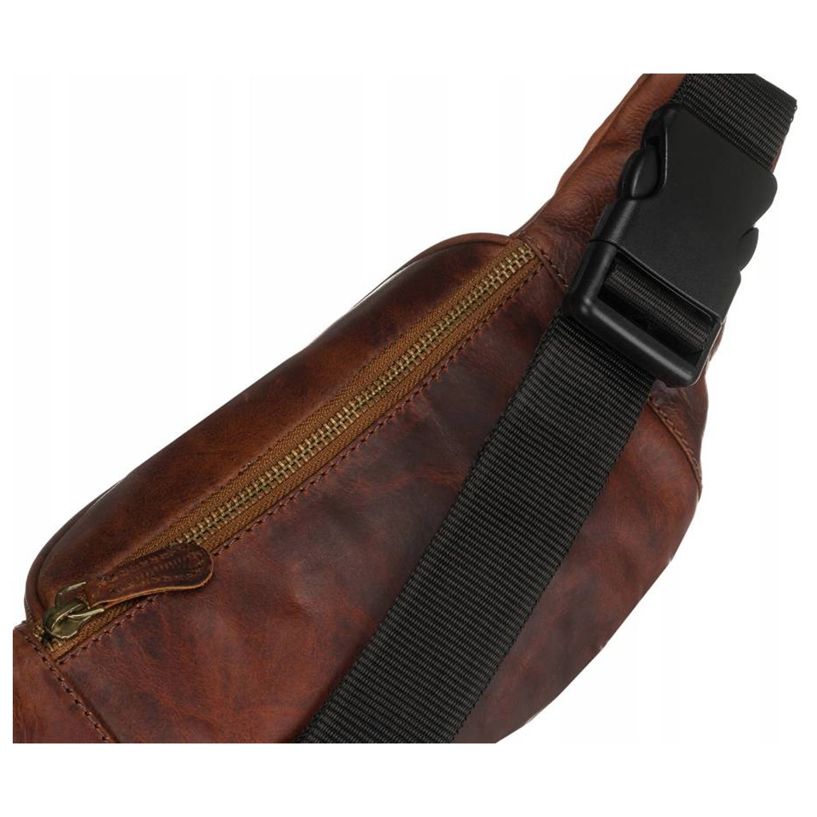 Brązowa nerka męska ze skóry naturalnej PETERSON 2506