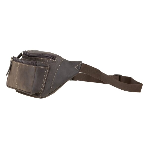 Skórzana nerka męska Visconti V-720 – ciemny brąz