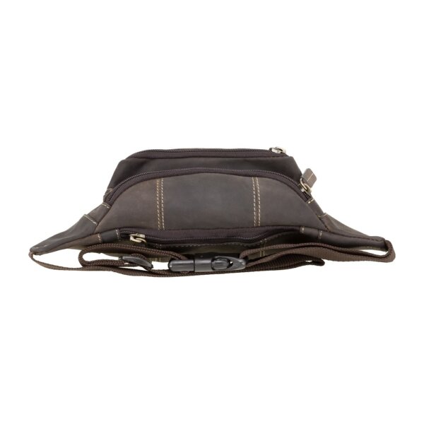 Skórzana nerka męska Visconti V-720 – ciemny brąz