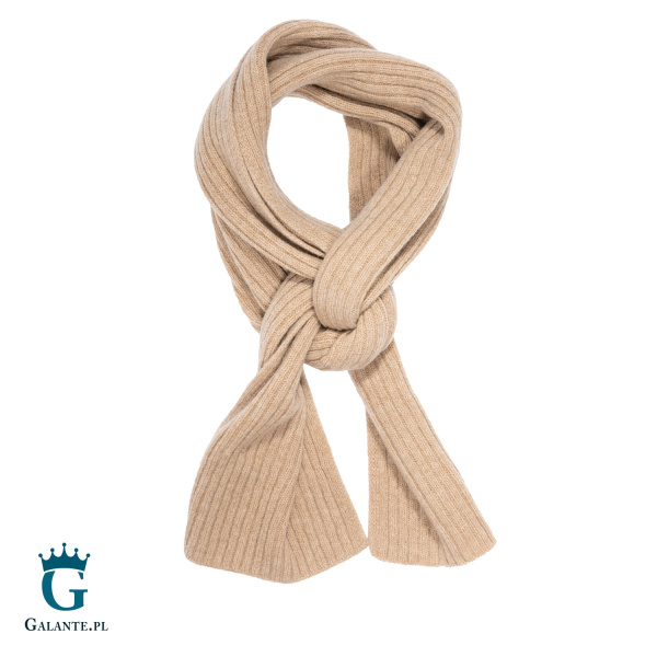 Wełniany szal męski jasny brąz SWA-006