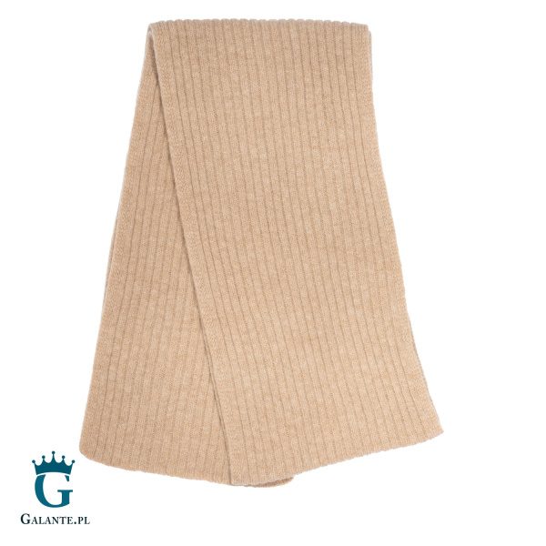 Wełniany szal męski jasny brąz SWA-006