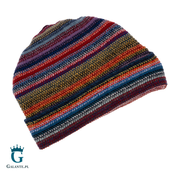 Kolorowa wełniana czapka męska LW-012