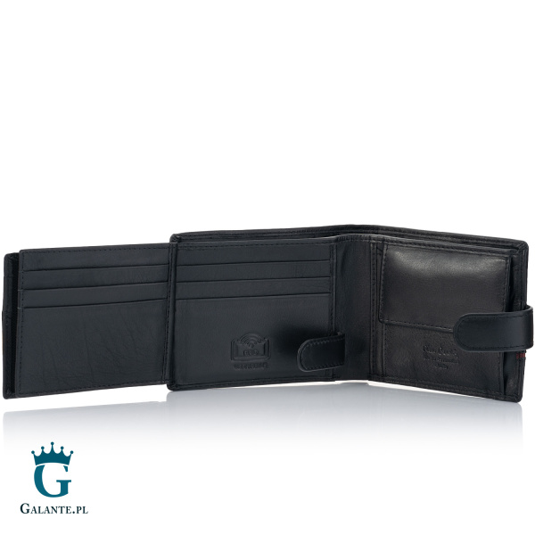 Elegancki portfel męski Pierre Cardin YS605 324A RFID – czarno-czerwony