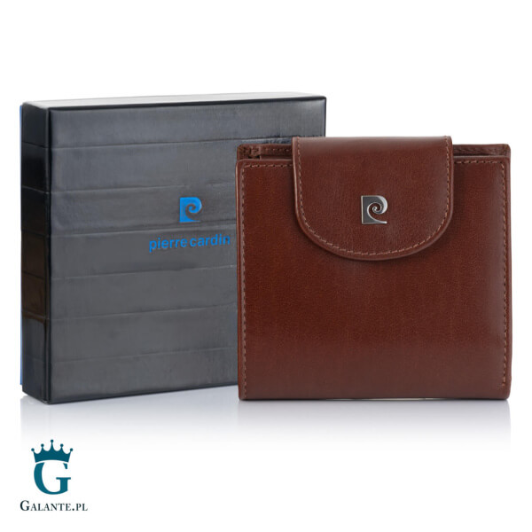 Brązowy portfel Pierre Cardin z zapięciem YS507.10 479