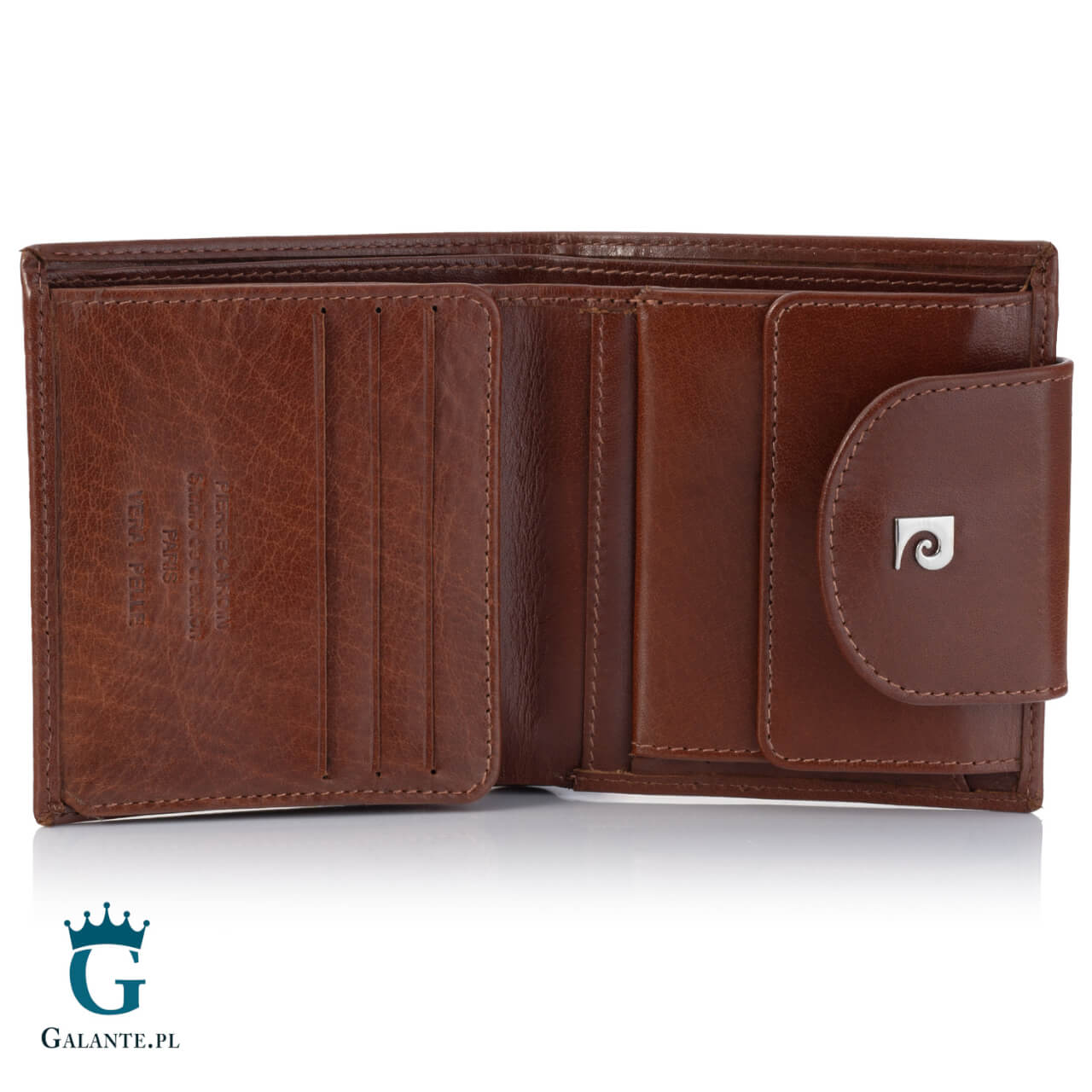 3 Brązowy portfel Pierre Cardin z zapięciem YS507.10 479