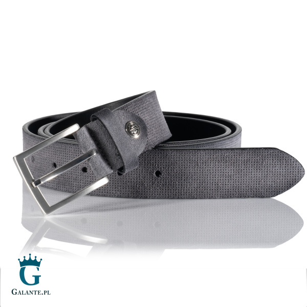 Pasek antyalergiczny ze skóry zamszowej Lindenmann 462 – szary