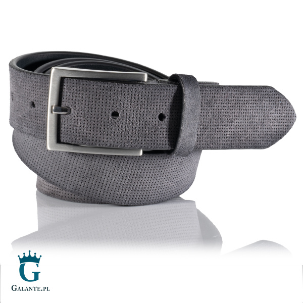 Pasek antyalergiczny ze skóry zamszowej Lindenmann 462 – szary