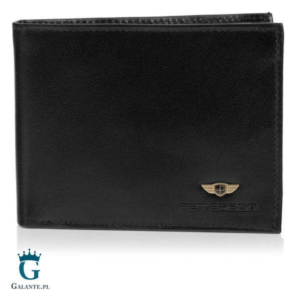 Skórzany Czarny Portfel Męski PETERSON 304