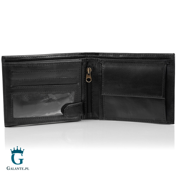 Skórzany Czarny Portfel Męski PETERSON 304
