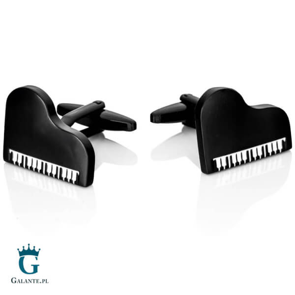 Spinki do mankietów Czarne fortepiany X2 PSN330