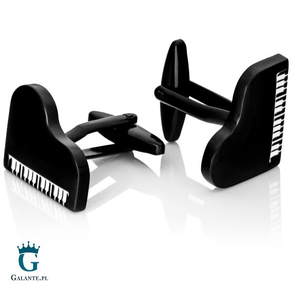 Spinki do mankietów Czarne fortepiany X2 PSN330