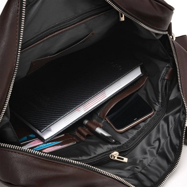 Torba na laptop ze skóry ekologicznej Brodrene B12 – brązowy