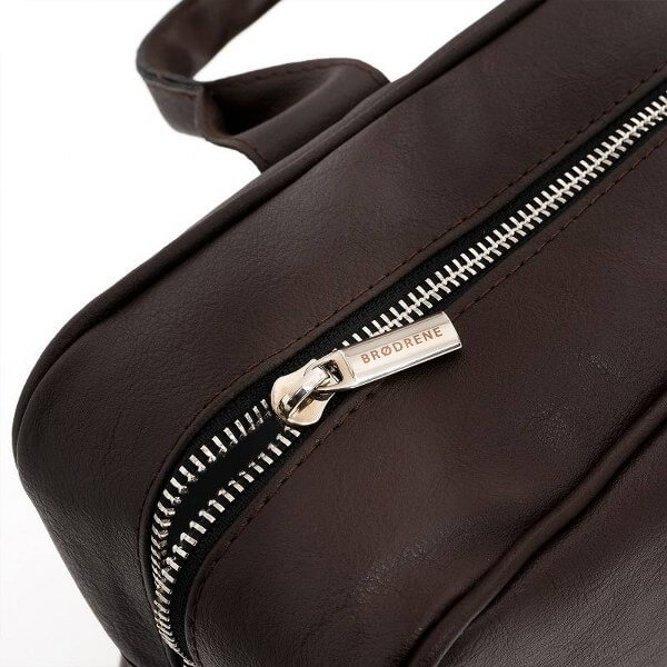 9924-DARKBROWN_05 Torba na laptop ze skóry ekologicznej Brodrene B12 – brązowy