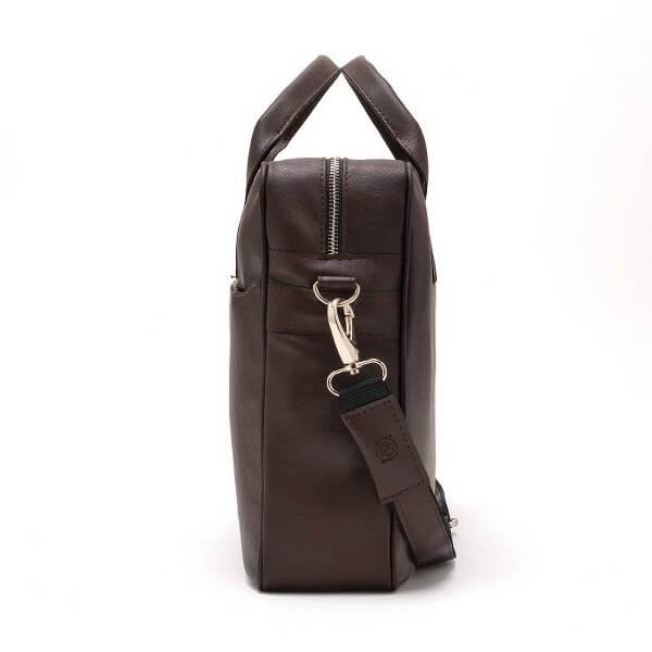 9924-DARKBROWN_07 Torba na laptop ze skóry ekologicznej Brodrene B12 – brązowy