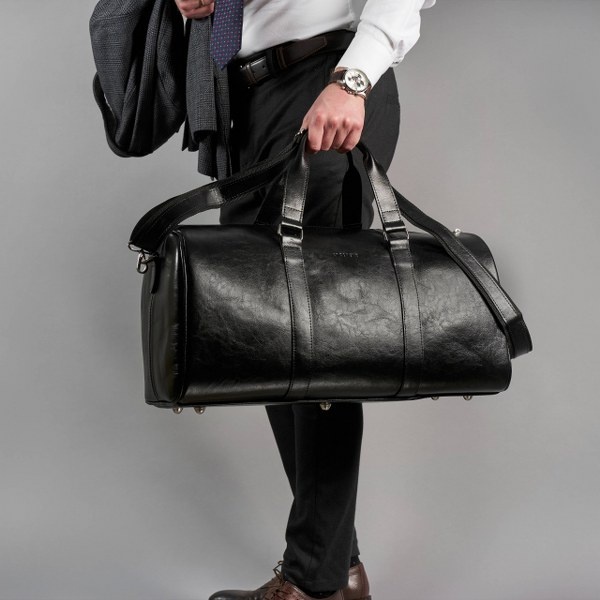 Torba podróżna ze skóry naturalnej Brodrene R20 – czarny