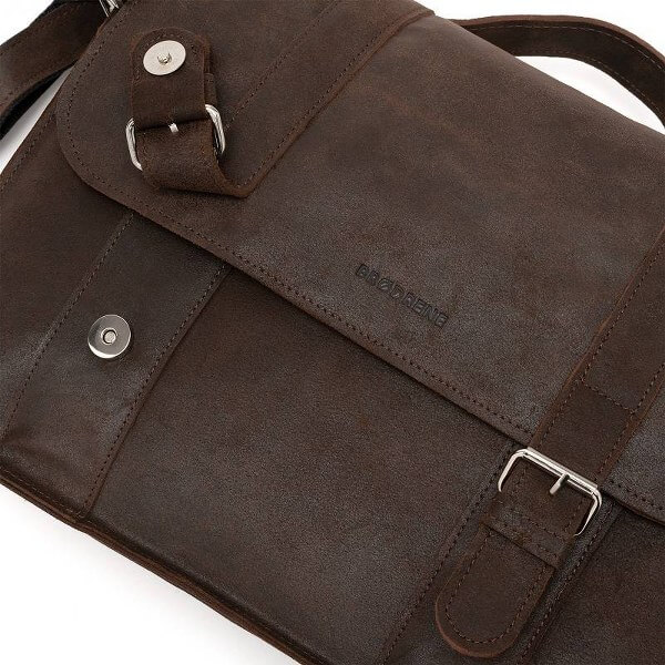2298-DARKBROWN,5 Duża skórzana torba męska Brodrene BL11XL brązowa
