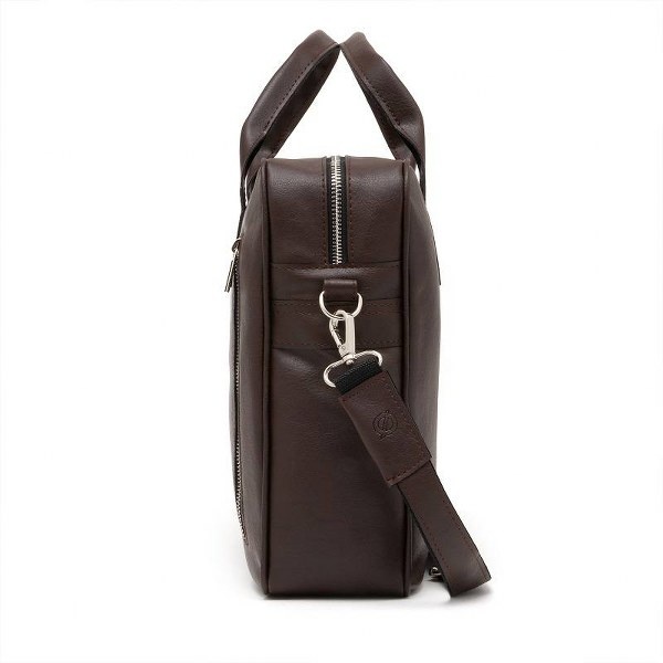 Torba męska na ramię ze skóry eko Brodrene B02 brązowa