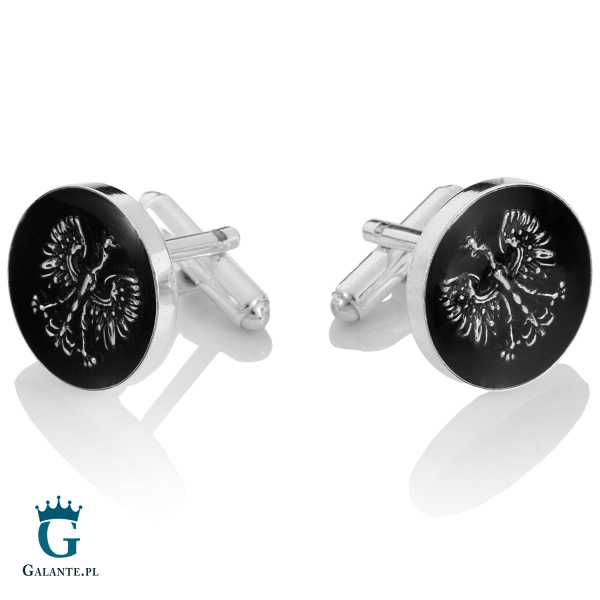 Srebrne spinki do mankietów Orzeł i Węgiel SMW-018