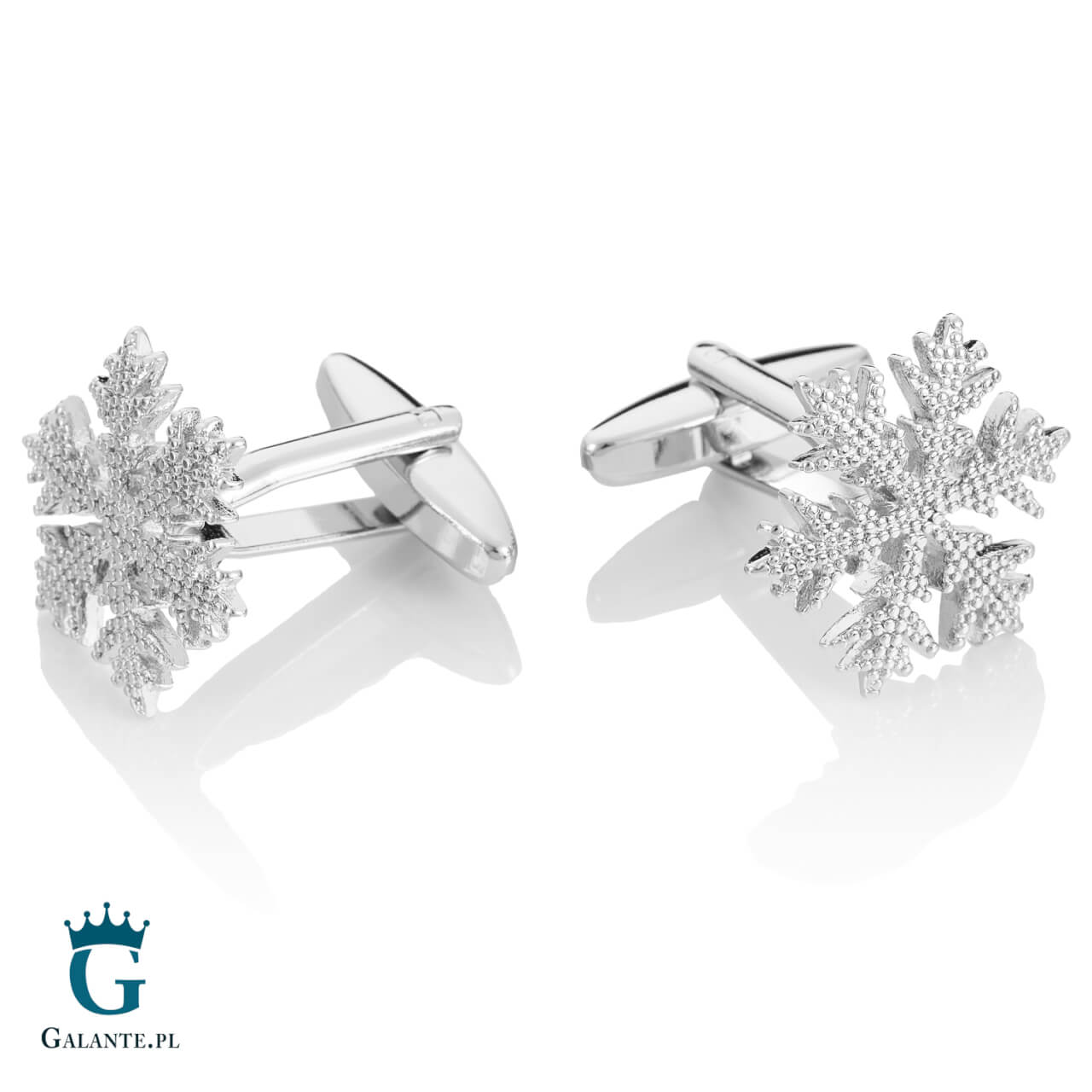 psn232-2 Spinki do mankietów X2 Śnieżynki