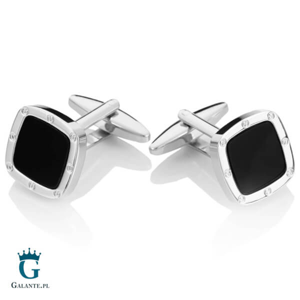 Spinki do mankietów Czarny Onyks SD-0202