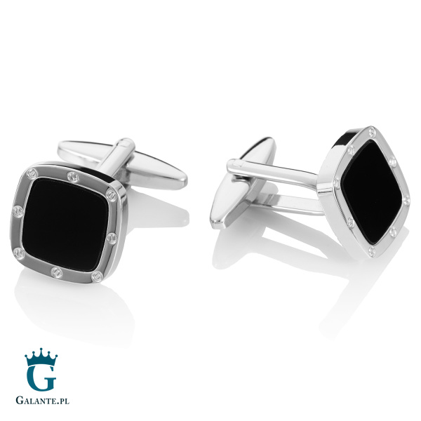 Spinki do mankietów Czarny Onyks SD-0202