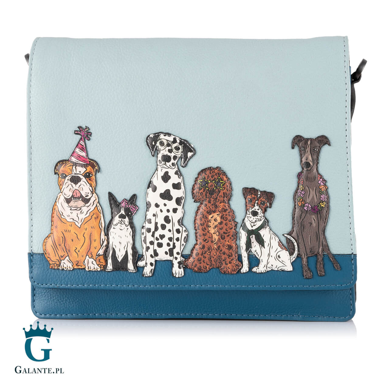 Mała skórzana listonoszka damska Lawenda Yoshi