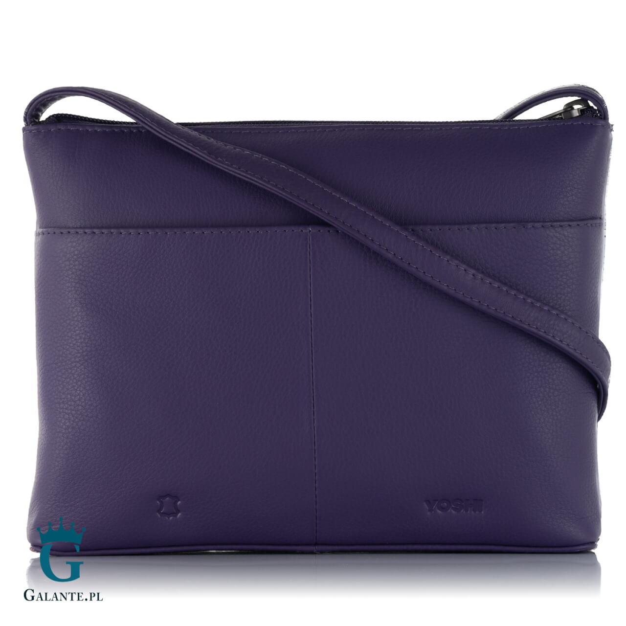 2 Mała skórzana listonoszka damska Lawenda Yoshi