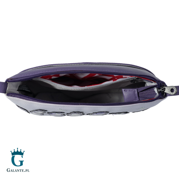 Mała skórzana listonoszka damska Lawenda Yoshi