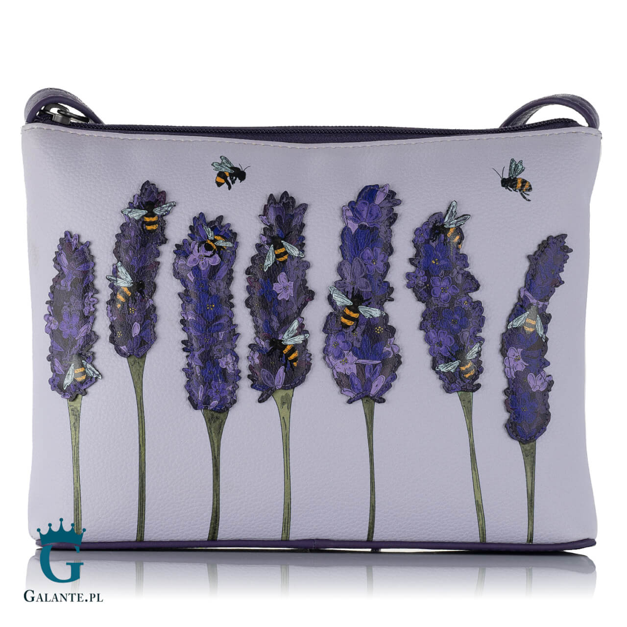 Mała skórzana listonoszka damska Lawenda Yoshi