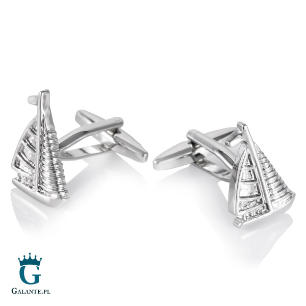 Spinki do mankietów Srebrne Żaglówki X2 NC024