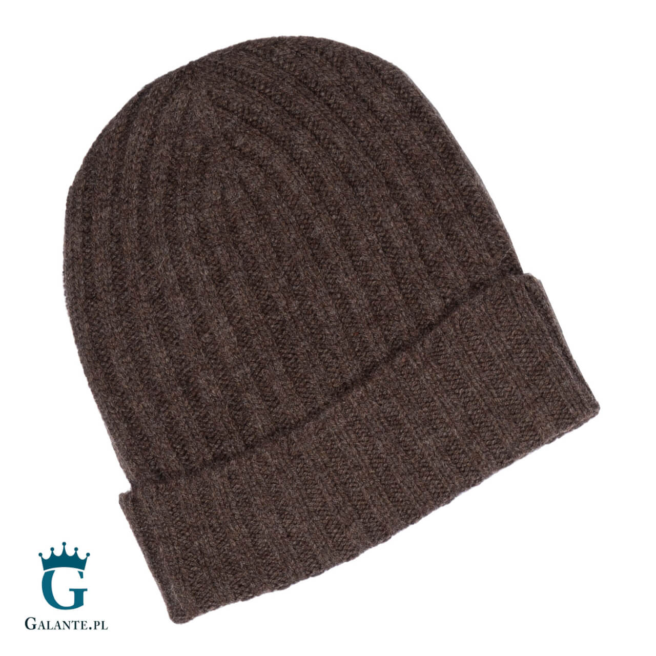 Zestaw granatowa czapka męska + szal z wełny owczej SLW-019