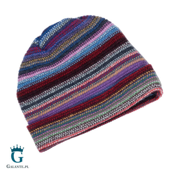 Kolorowa wełniana czapka męska LW-006