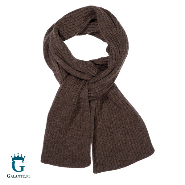 Brązowy wełniany szal męski SWA-003