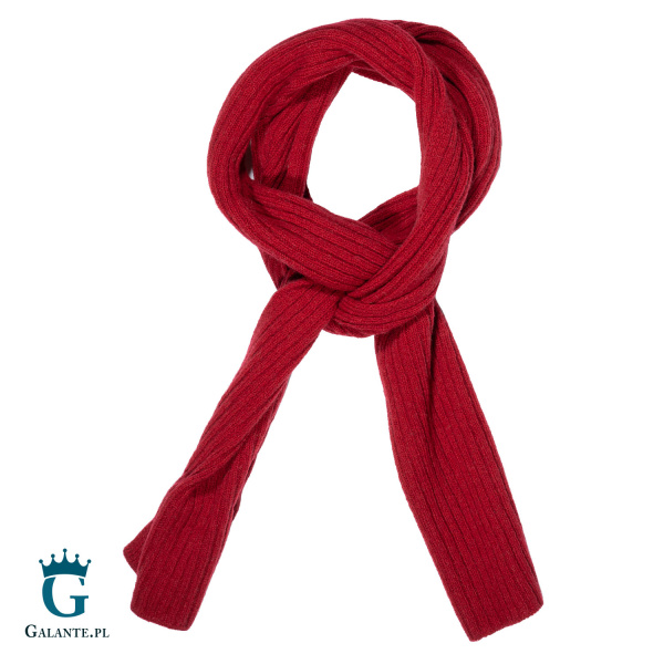 Czerwony wełniany szal męski SWA-004