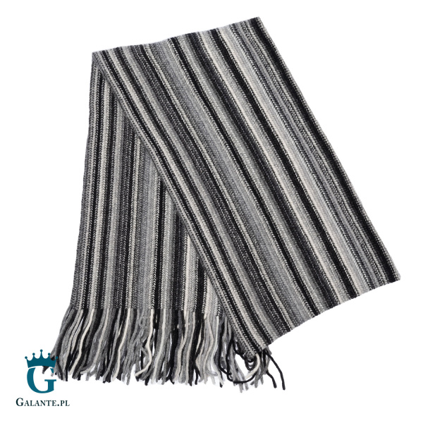 Szary wełniany szal męski SW-014