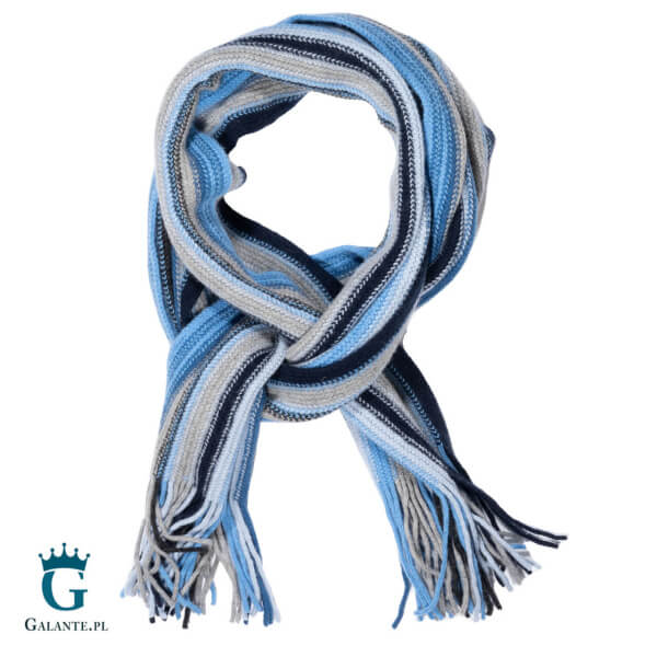 Niebieski szal wełniany SW-009