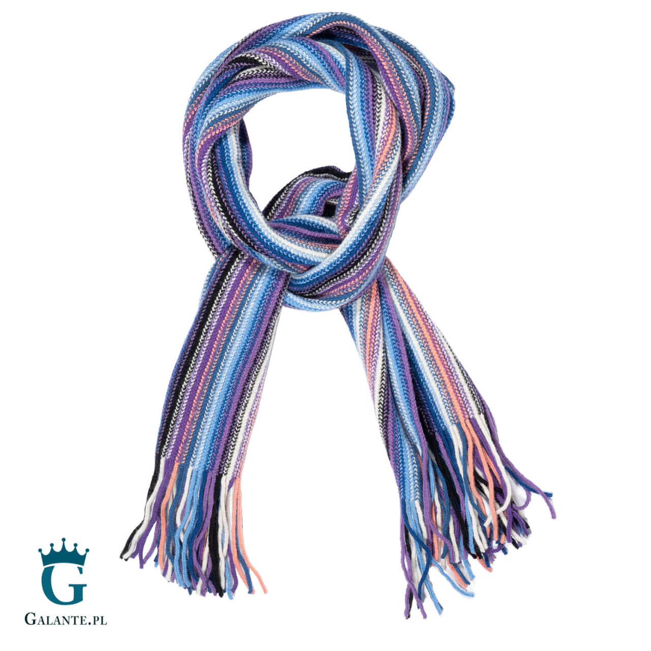 Niebieska czapka męska + szal wełniany SLW-009