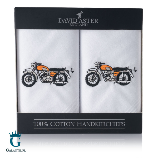 Chusteczki męskie haftowane dla motocyklisty HR-46