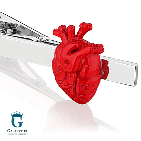 Spinka do krawata X2 Serce anatomiczne