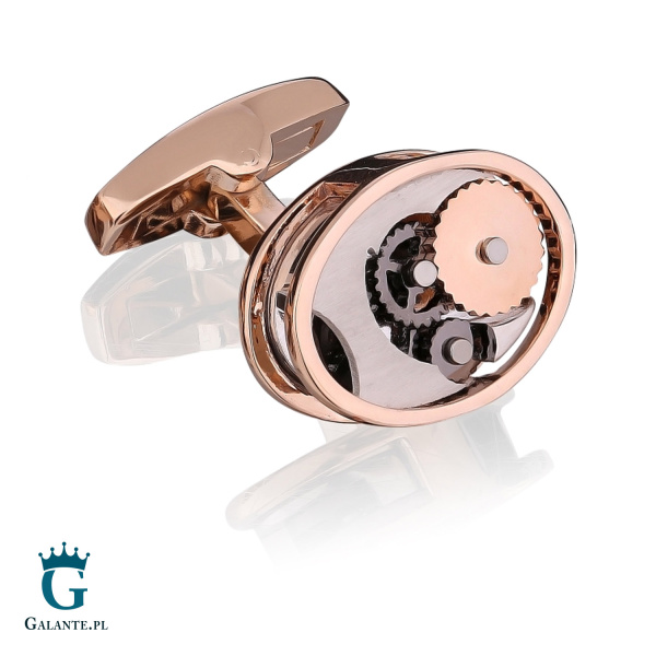 Spinki do mankietów Mechanizm Zegara CLM-109 Onyx-Art London