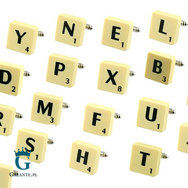 Spinki do mankietów Literki Scrabble
