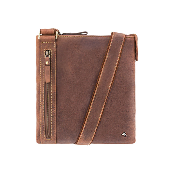 Mała torba listonoszka na zamek Visconti V-16111 – jasnobrązowa