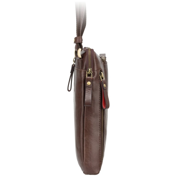 Torba na ramię listonoszka ze skóry licowej Visconti ML-20 – brązowy