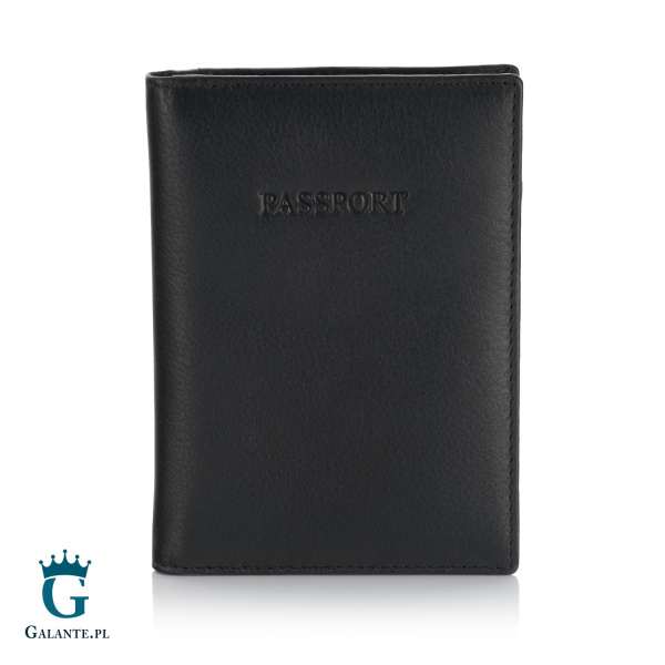 Skórzane etui na paszport Visconti V-2201 RFID – czarny