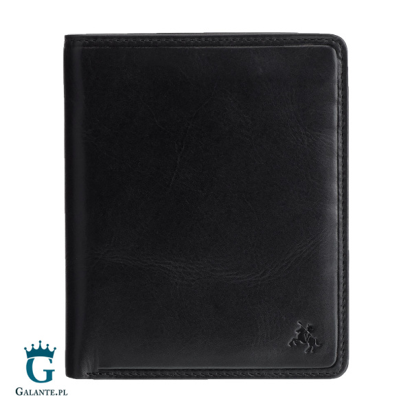 Skórzany portfel na karty i banknoty Visconti TSC-49 czarny