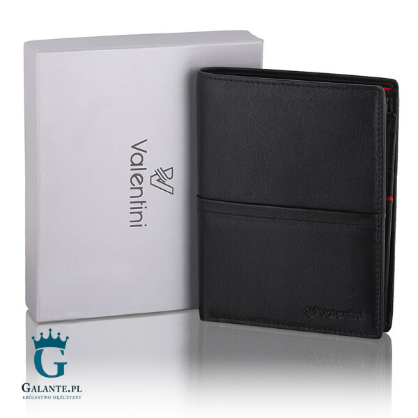 Portfel męski skórzany Valentini 154-467 Ferrari Red & Black
